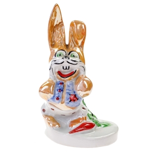 STEATYT FIGURKA ZABAWNA RZADKA FIGURKA KRÓLIK ZAJĄC RĘCZNIE MALOWANA