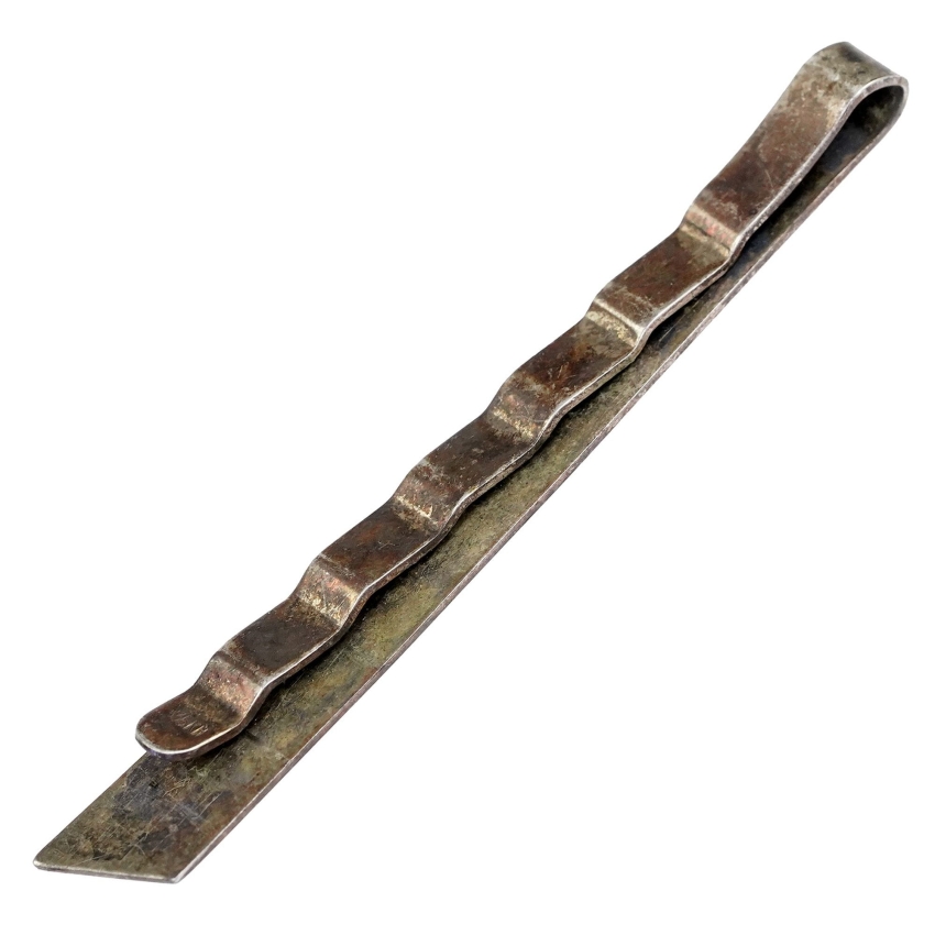 46451 PIĘKNA SREBRNA STARA SPINKA DO KRAWATA PRÓBA 835 WAGA 5, 8 G (1).jpg