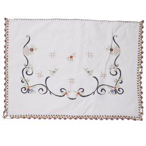 46579 STARA RĘCZNIE WYSZYWANA KUCHENNA MAKATKA W KWIATKI 92 X 66,5 CM (1).jpg