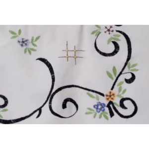 46579 STARA RĘCZNIE WYSZYWANA KUCHENNA MAKATKA W KWIATKI 92 X 66,5 CM (2).jpg