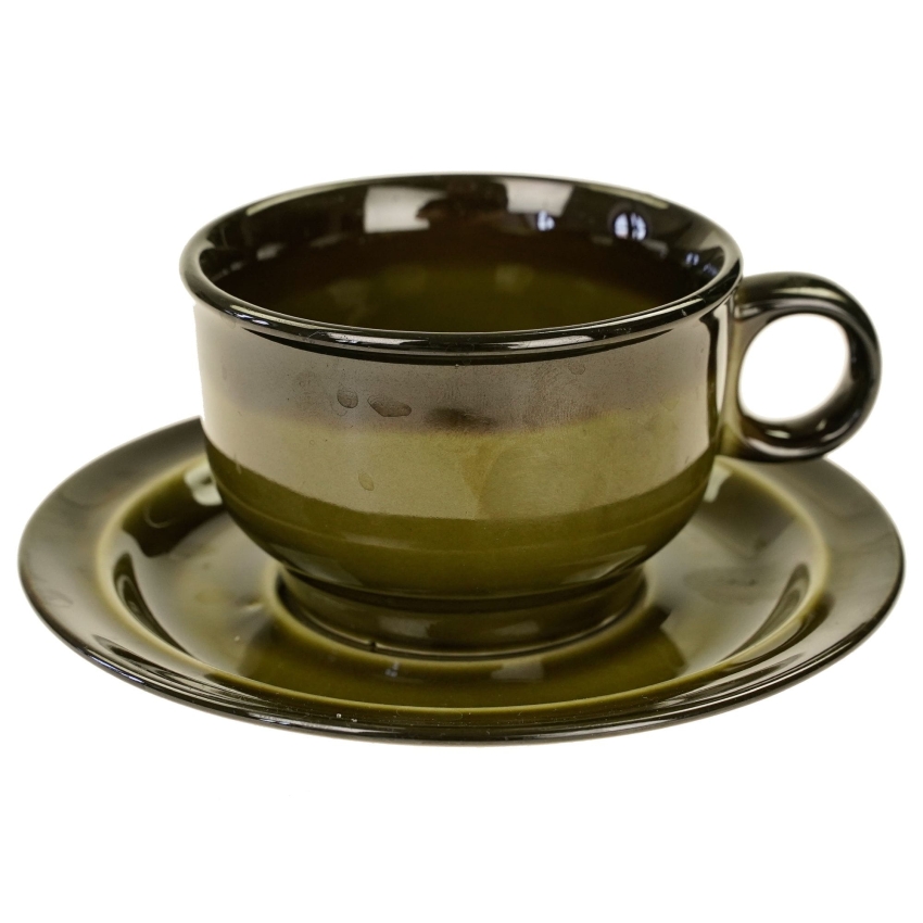 47123 PRUSZKÓW LOTOS W. NIEWIEDZIELSKI OLIWKOWA FILIŻANKA ZE SPODKIEM 1981 ROK (1).jpg