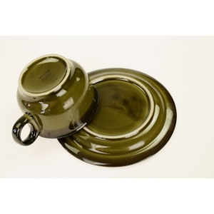 47123 PRUSZKÓW LOTOS W. NIEWIEDZIELSKI OLIWKOWA FILIŻANKA ZE SPODKIEM 1981 ROK (4).jpg