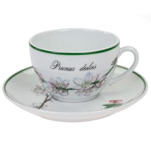 APILCO FRANCJA FILIŻANKA ZE SPODKIEM OWOCOWO-ZIOŁOWE DEKORACJE