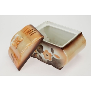 47440 CERAMICZNA PUSZKA BOMBONIERA NACZYNIE Z POKRYWĄ KWIATOWA DEKORACJA NATRYSKOWA (4).jpg