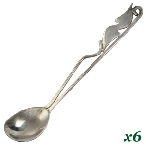 SPÓŁDZIELNIA RZEMIEŚLNICZA ŻOLIBORZ KOMPLET SREBRZONYCH ŁYŻECZEK DO KAWY