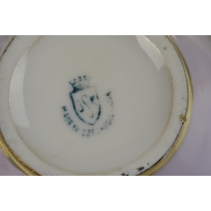 41673 BOHEMIA STRUŽNA RÓŻOWA ŚLICZNOTKA ZŁOTE LISTKI FILIŻANKA ZE SPODKIEM (5).jpg