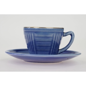 48530 DITMAR-URBACH CERAMICZNA FILIŻANKA ZE SPODKIEM W BŁĘKICIE Z LAT 6070-TYCH (2).jpg