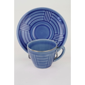 48530 DITMAR-URBACH CERAMICZNA FILIŻANKA ZE SPODKIEM W BŁĘKICIE Z LAT 6070-TYCH (4).jpg