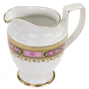 TIRSCHENREUTH ŚLICZNY MLECZNIK Z RÓŻANYM SZLACZKIEM I TRAWIONYM ZŁOCENIEM