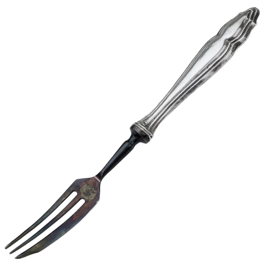 49123 ŚLICZNY WIDELCZYK DESEROWY SREBRNYM TRZONKIEM PRÓBY 800 (1).jpg