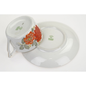 49790 BLOCH FILIŻANKA ZE SPODKIEM POMARAŃCZOWE KWIATY (5).jpg