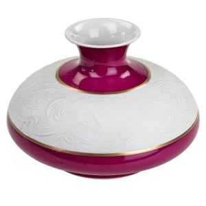 KRAUTHEIM CUDOWNY PĘKATY WAZON RELIEFY I FUKSJOWA MALATURA