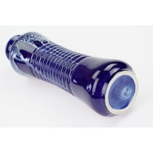 50320 CERAMICZNY KOBALTOWY WAZON Z BIAŁĄ DEKORACJĄ (5).jpg