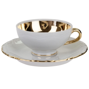 THUN FILIŻANKA ZE SPODKIEM MOKKA BIEL I ZŁOCENIA
