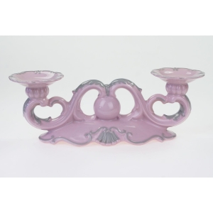 50576 CHODOV DWURAMIENNY ŚWIECZNIK Z RÓŻOWEJ PORCELANY (2).jpg