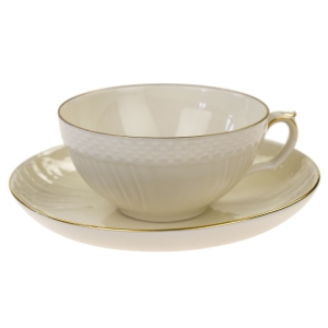 50605 ROYAL COPENHAGEN KOŚĆ SŁONIOWA HERBACIANA FILIŻANKA ZE SPODKIEM ZE ZŁOCENIAMI (1).jpg