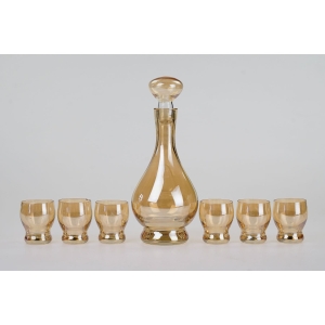 50857 CARNIVAL GLASS IRYZOWANA KARAFKA Z SZŚCIOMA KIELISZKAMI (2).JPG