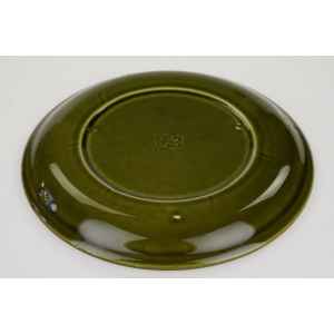 50910 FRANCJA GIEN KOMPLET CZTERECH DZIELONYCH TALERZY NA FOUNDE RACLETTE (4).JPG