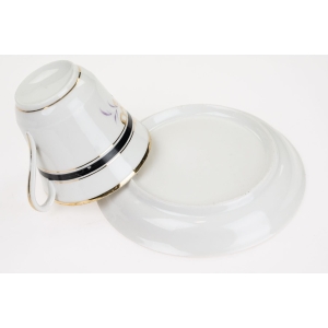 51433 BIEDERMEIER FILIŻANKA ZE SPODKIEM RĘCZNIE MALOWANY KOSZ KWIATÓW (5).JPG