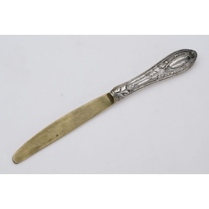 51649 ART NOUVEAU KOMPLET 4 NOŻY DO PRZEKĄSEK TRZONEK SREBRO 800 (2).JPG