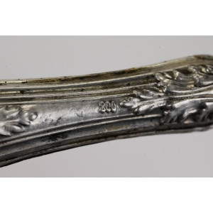 51649 ART NOUVEAU KOMPLET 4 NOŻY DO PRZEKĄSEK TRZONEK SREBRO 800 (6).JPG