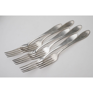 51800 PLEWKIEWICZ PLATEROWANY SREBREM KOMPLET WIDELECÓW OBIADOWYCH W STAREJ KASECIE (5).JPG