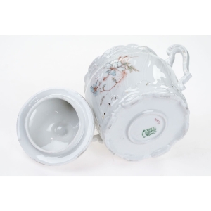 51928 WEIMAR SECESJA BIAŁA CUKIERNICZKA RELIEFY I PASTELOWE KWIATY (6).JPG