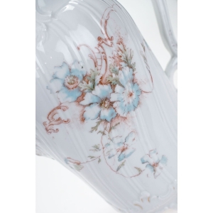 51929 WEIMAR SECESJA BIAŁY DZBANEK DO KAWY RELIEFY I PASTELOWE KWIATY (3).JPG