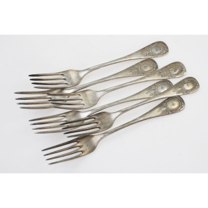 51977 NORBLIN KOMPLET 6 STARYCH WIDELCÓW Z MEDALIONEM PLATEROWANE SREBREM (6).JPG