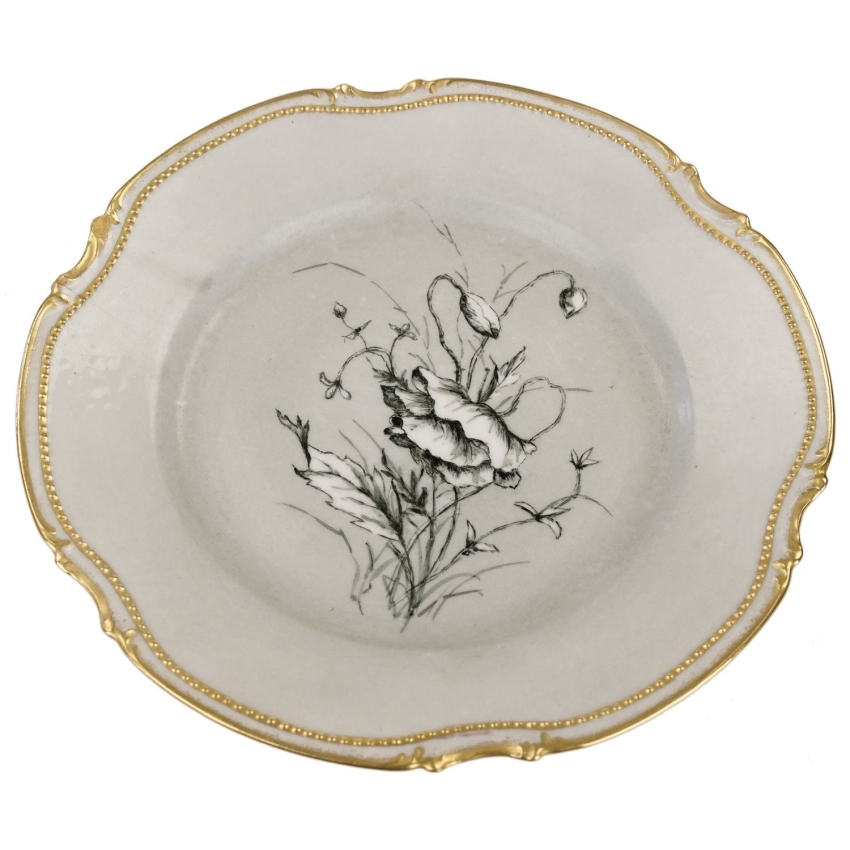 52242 LIMOGES PIĘKNA PATERA Z RĘCZNIE MALOWANYMI KWIATAMI MAK MAKI (1).jpg