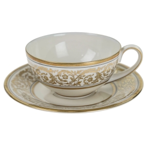 TIRSCHENREUTH KOŚĆ SŁONIOWA ELEGANCKA FILIŻANKA MOKKA ZE SPODKIEM