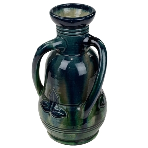 TORHOUT BELGIA ARTS & CRAFTS ART-NOUVEAU PIĘKNY BARWNY WAZON Z USZAMI