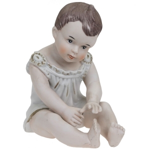 PIANO BABY DUŻA FIGURA DZIECKA PORCELANA BISKWITOWA