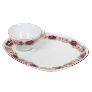 SCHWARZENHAMMER SŁODKA RÓŻANA FILIŻANKA Z DUŻYM NIETYPOWYM SPODKIEM