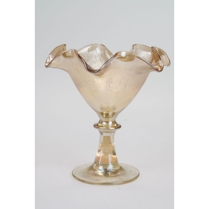 53391 CARNIVAL GLASS IRYZOWANA PUCHAREK Z FALBANKĄ (2).JPG