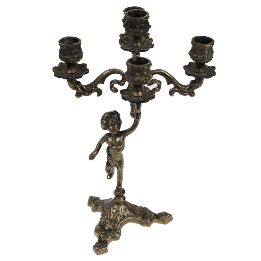 53395 KANDELABR NA 5 ŚWIEC Z CHERUBINKIEM ŚWIECZNIK MOSIĘŻNY (1).jpg