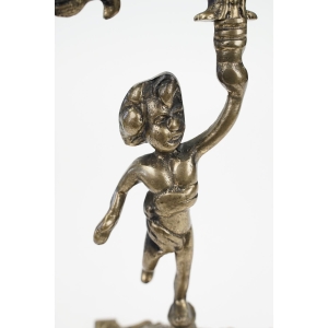 53395 KANDELABR NA 5 ŚWIEC Z CHERUBINKIEM ŚWIECZNIK MOSIĘŻNY (3).JPG