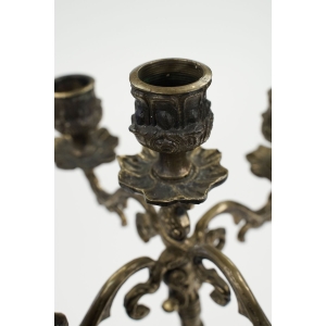 53395 KANDELABR NA 5 ŚWIEC Z CHERUBINKIEM ŚWIECZNIK MOSIĘŻNY (4).JPG