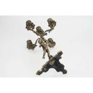 53395 KANDELABR NA 5 ŚWIEC Z CHERUBINKIEM ŚWIECZNIK MOSIĘŻNY (7).JPG