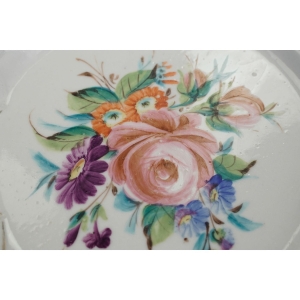 53490 BIEDERMEIER AŻUROWA PATERKA RĘCZNIE MALOWANA BUKIET KWIATÓW (3).JPG