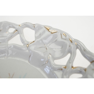 53490 BIEDERMEIER AŻUROWA PATERKA RĘCZNIE MALOWANA BUKIET KWIATÓW (4).JPG