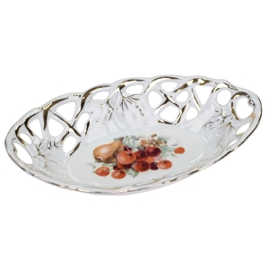 PAROWA AŻUROWA PATERA KOSZYK PIĘKNY BUKIET OWOCÓW