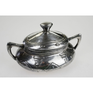 53782 STARY SECESYJNY GARNITUR DO HERBATY PLATEROWANY SREBREM (2).JPG