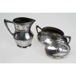 53782 STARY SECESYJNY GARNITUR DO HERBATY PLATEROWANY SREBREM (4).JPG