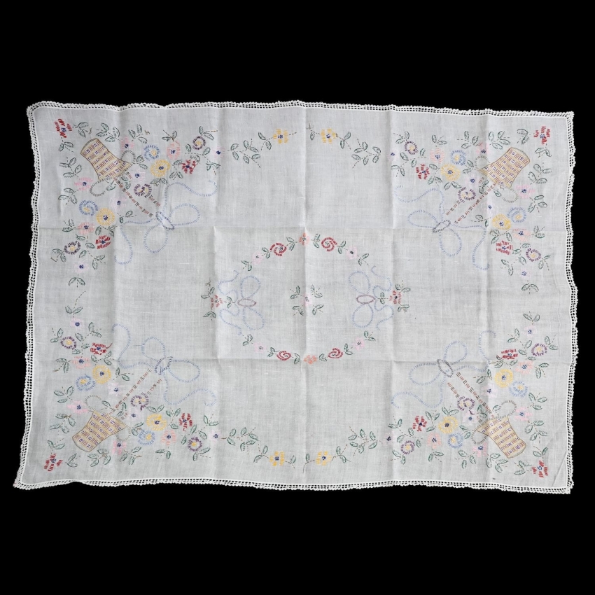54247 KOSZE KWIATÓW CUDOWNY RĘCZNIE WYSZYWANY OBRUS 146 X 105 CM (1).jpg