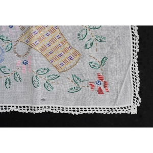 54247 KOSZE KWIATÓW CUDOWNY RĘCZNIE WYSZYWANY OBRUS 146 X 105 CM (5).JPG