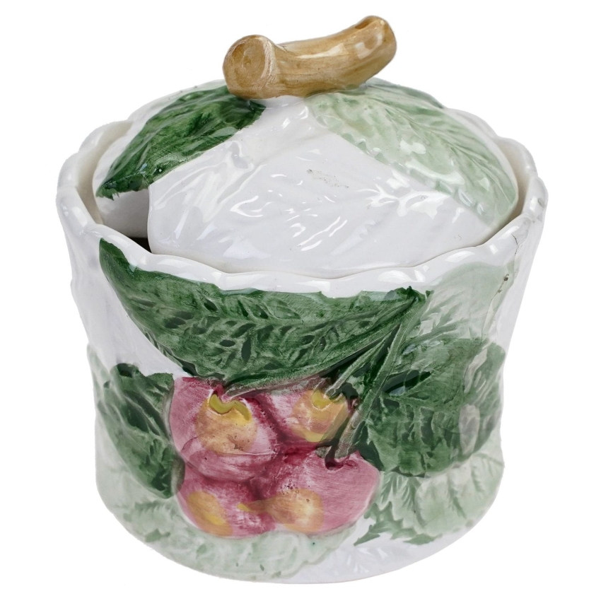 54486 CERAMICZNY POJEMNIK NA DŻEM MIÓD RĘCZNIE MALOWANE WISIENKI (1).jpg