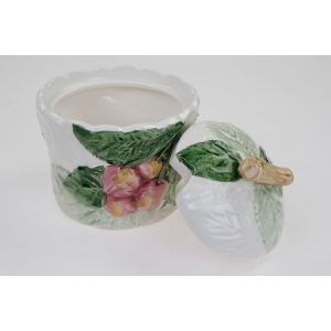 54486 CERAMICZNY POJEMNIK NA DŻEM MIÓD RĘCZNIE MALOWANE WISIENKI (3).JPG