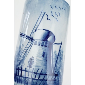 54653 CERAMICZNY RĘCZNIE MALOWANY WAZON Z WIATRAKIEM W TYPIE DELFT (3).JPG