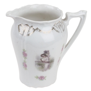 SECESJA DAMA W KAPELUSZU Z BUKIETEM MLECZNIK